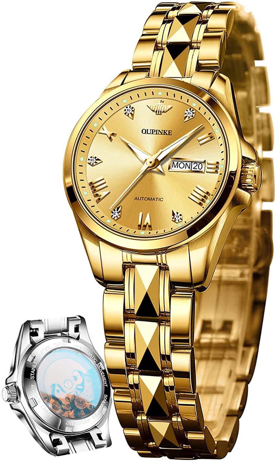 OUPINKE Swiss Brand Women Watch Automaitc Slef Winding Mechanical Fashion Bracelet Set Sapphire Crystal Dress Waterproof Ladies Wrist Watch - Image 1